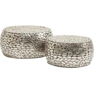 KARE Design Tavolino Pebbles Deluxe Silver (2/set)  