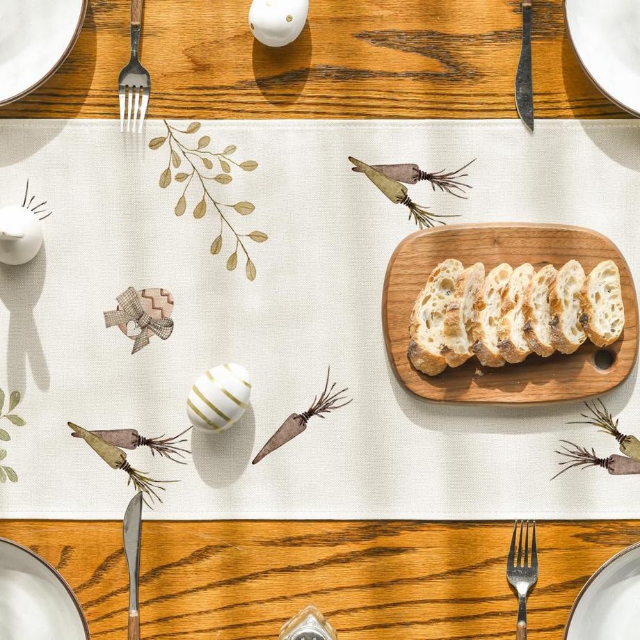 Alopini Chemin de table de Pâques, lavable, décoration de table de cuisine et de salle à manger moderne et printanière pour l'intérieur  