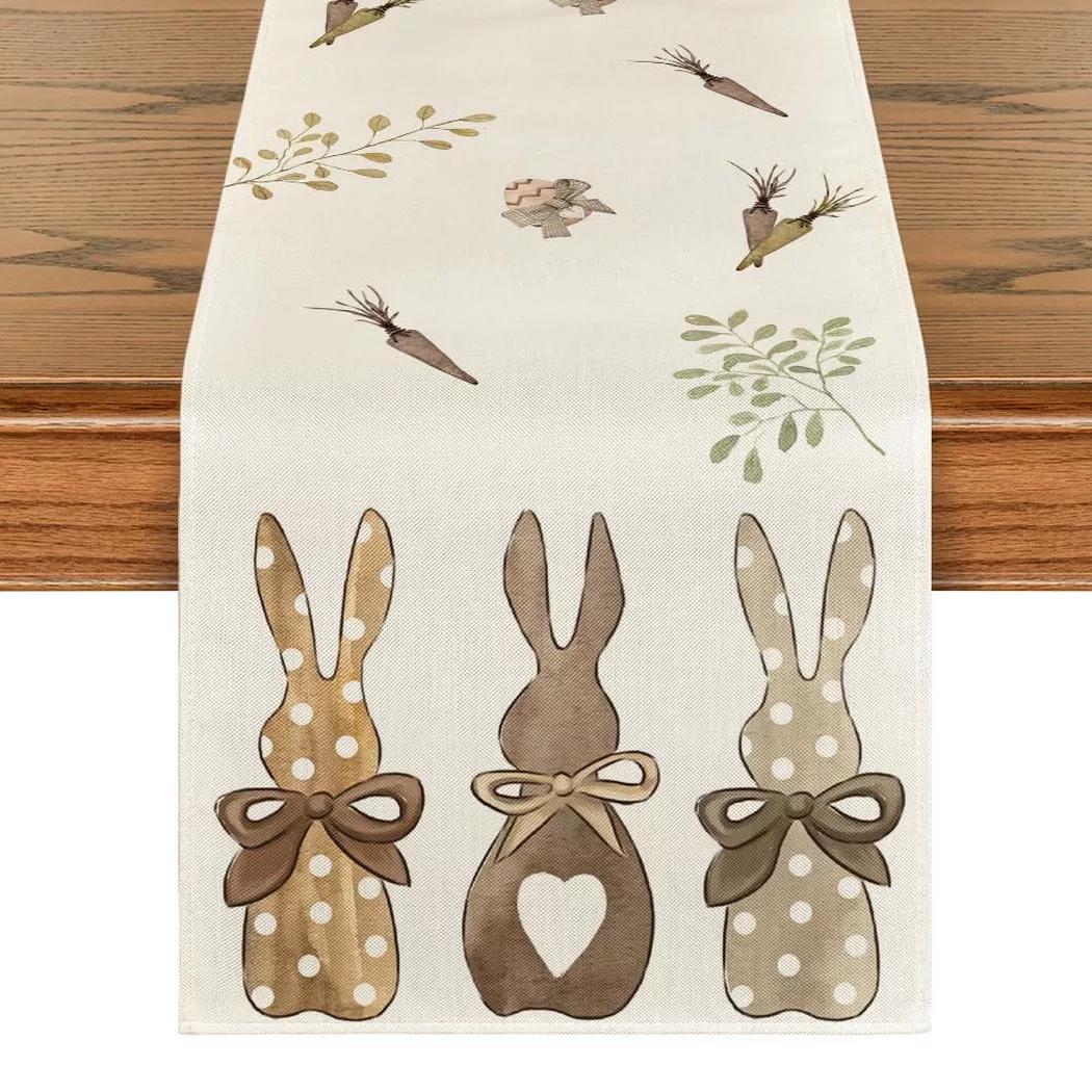 Alopini - Ostern Tischläufer, abwaschbar modernen Frühling Küche Esstisch Dekoration für drinnen, One Size, Multicolor