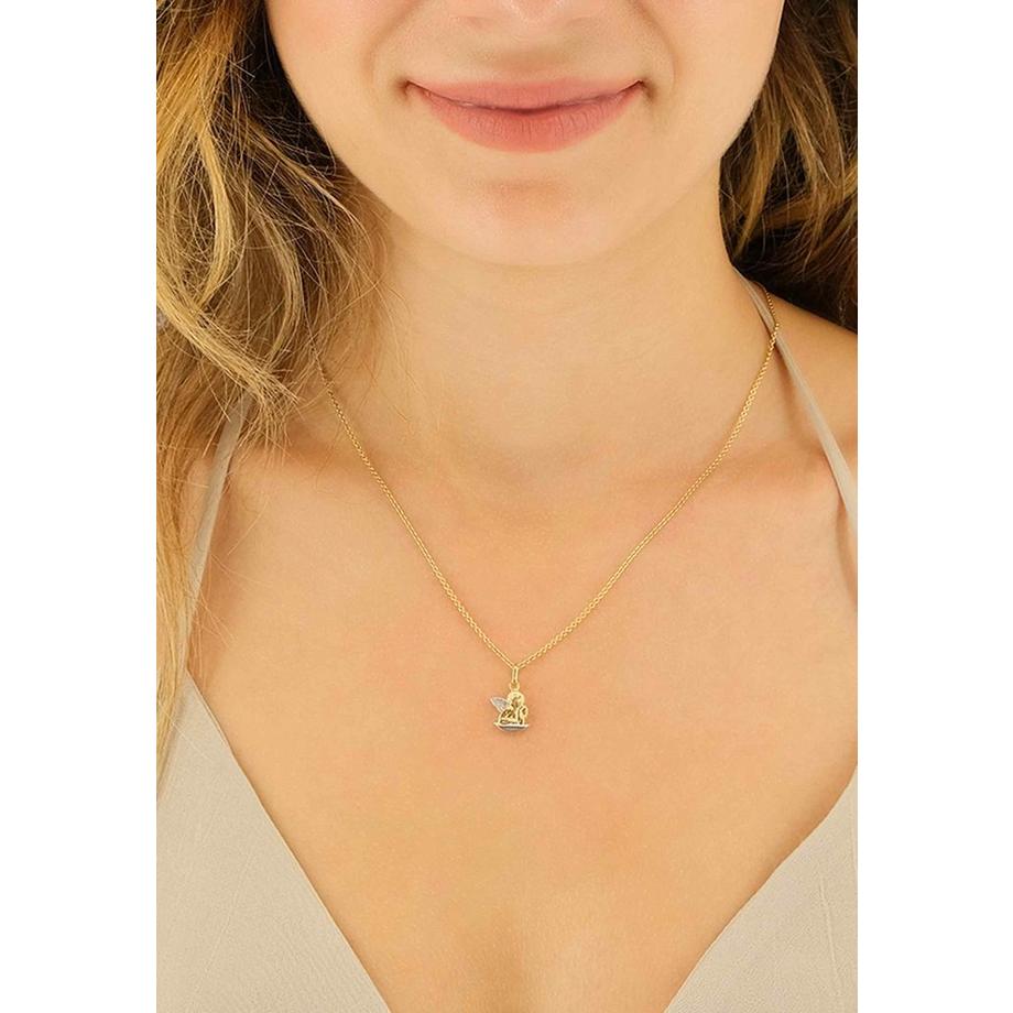 MUAU Schmuck  Engel Anhänger Gelbgold 750, 17x11mm 