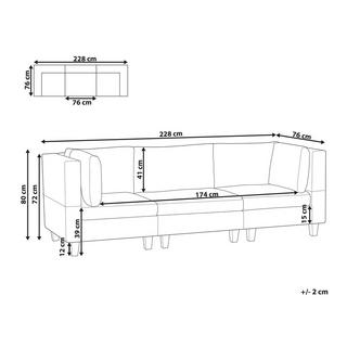 Beliani Canapé modulable en Polyester Moderne UNSTAD  