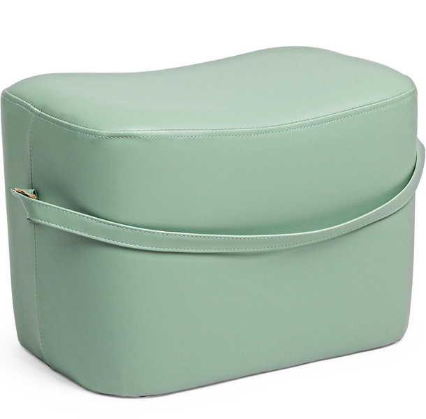 mutoni Pouf Giona rettangolare con maniglia verde chiaro  