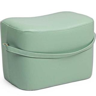 mutoni Pouf Giona rettangolare con maniglia verde chiaro  