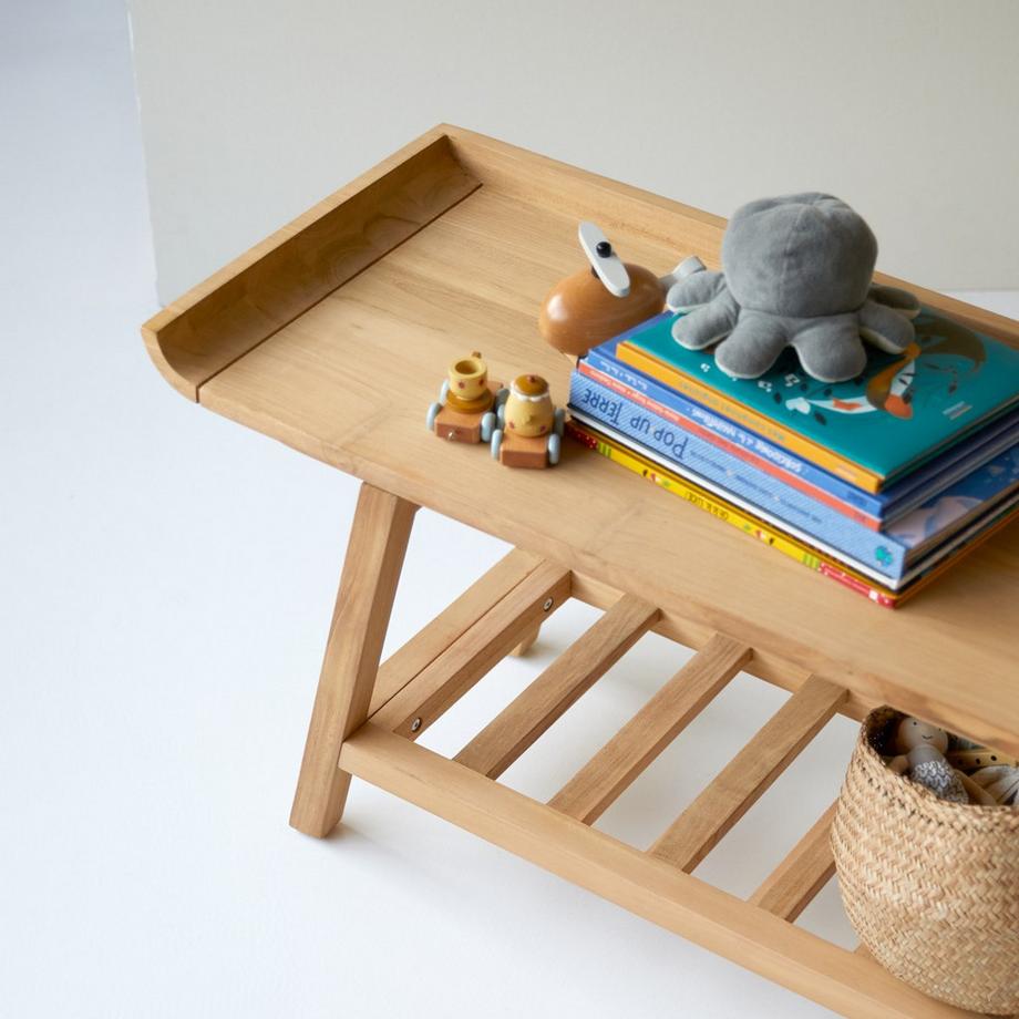 Tikamoon Consolle bassa per bambini in teak massello Pampa  