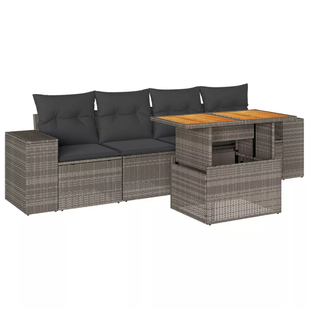 VidaXL - Garten sofagarnitur poly-rattan, One Size, Grau
