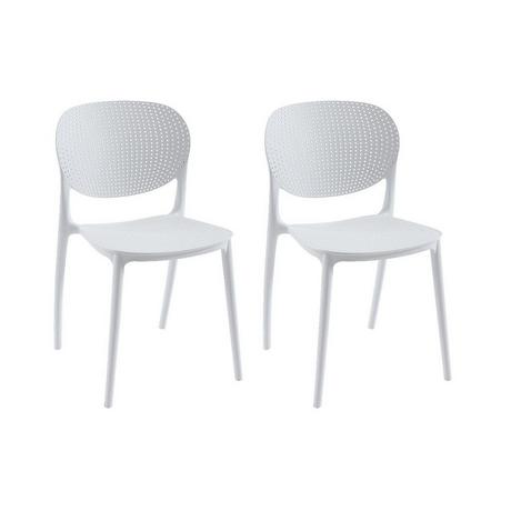 Vente-unique Lot de 2 chaises empilables en polypropylène - Blanc - CARETANE  