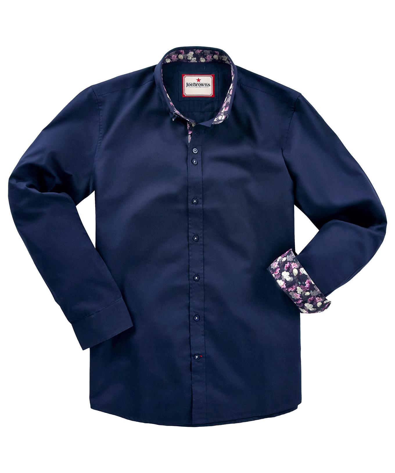 Joe Browns  Navy Hemd mit doppeltem Kragen 