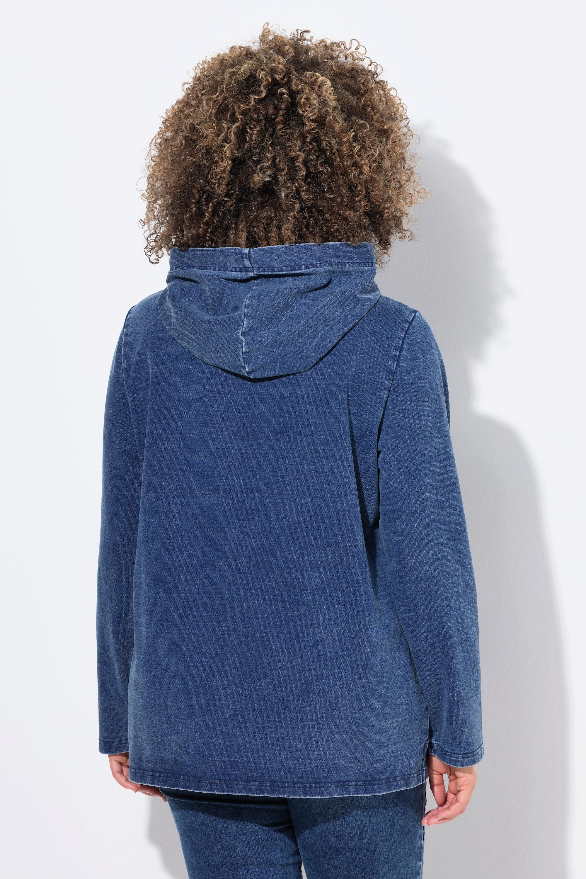 Ulla Popken Felpa con cappuccio Ricamo Tasche  