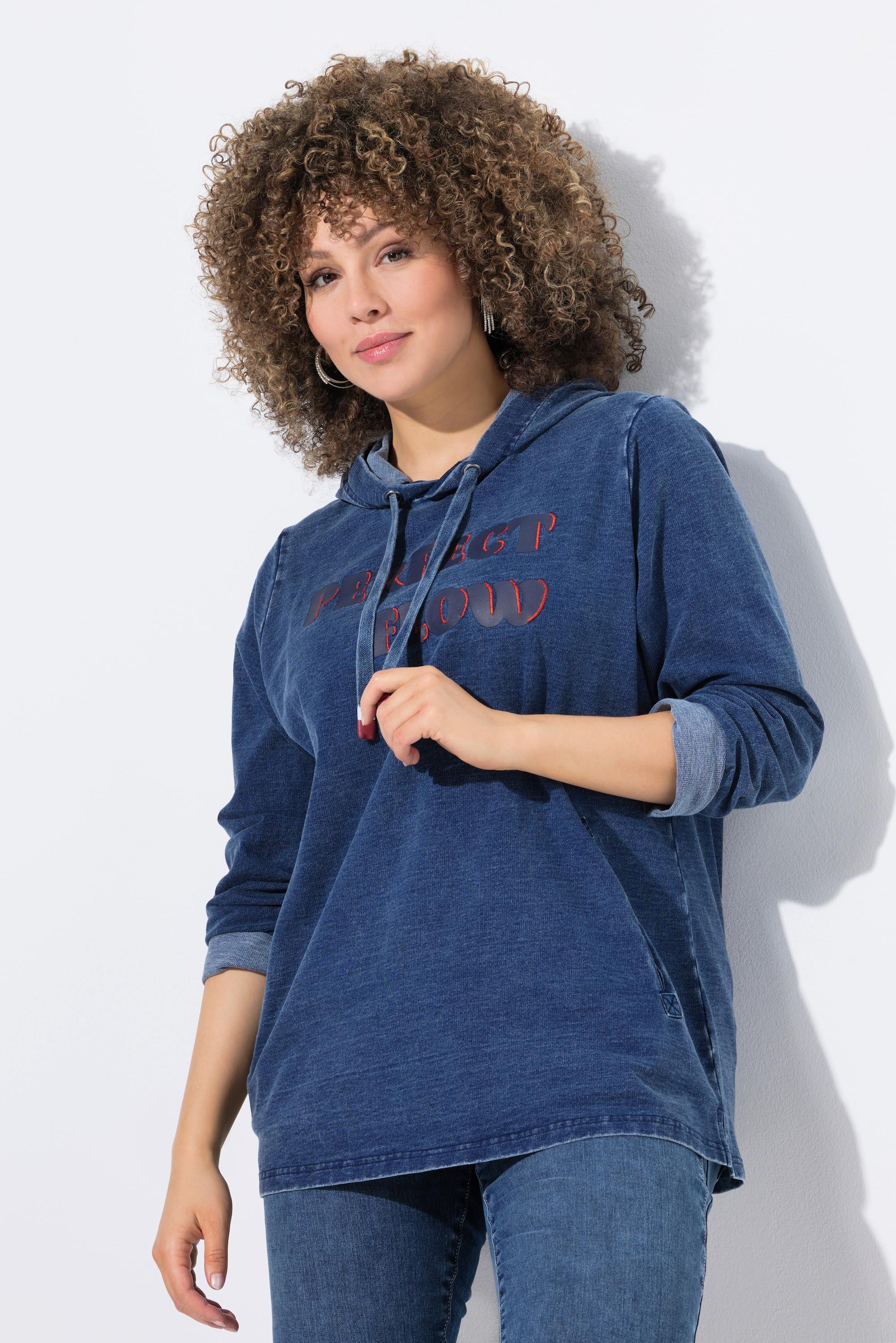 Ulla Popken Felpa con cappuccio Ricamo Tasche  