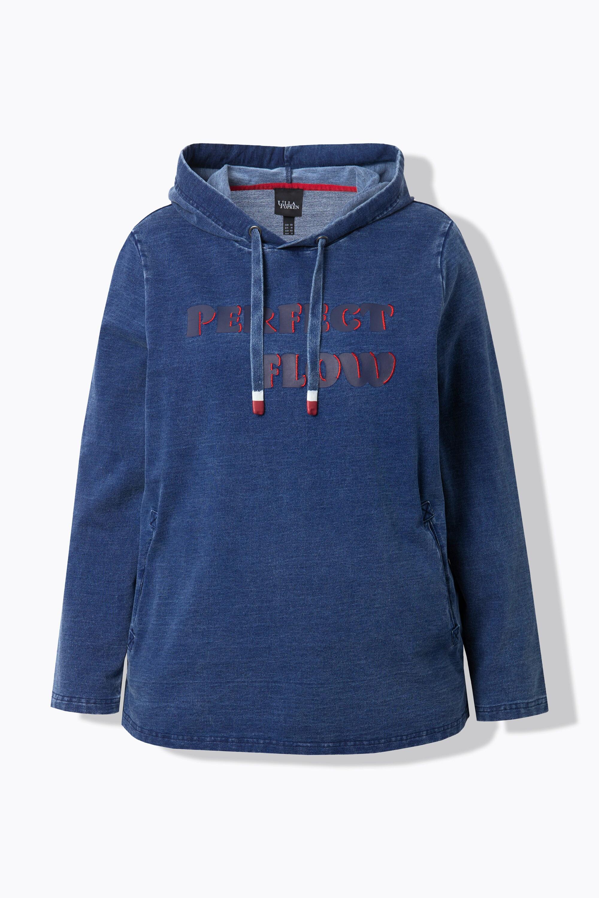 Ulla Popken Felpa con cappuccio Ricamo Tasche  