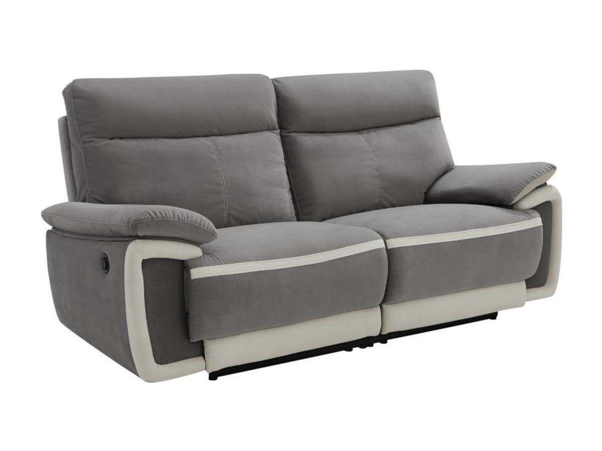 Vente-unique Relaxsofa elektrisch 3Sitzer METTI Samt  