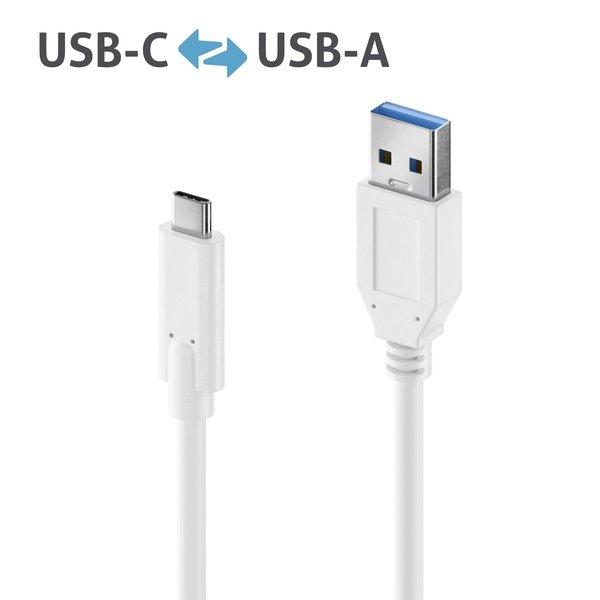 PureLink  IS2610-010 USB Kabel 1 m USB 3.2 Gen 2 (3.1 Gen 2) USB C USB A Weiß 