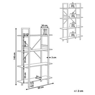 Beliani Regal mit 4 Ebenen aus Faserplatte Industriell DARBY  