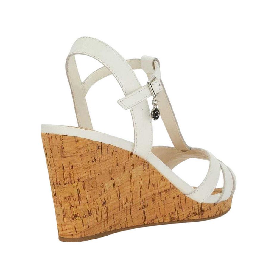 Dune London Keilabsatz Sandalen mit T-Träger  