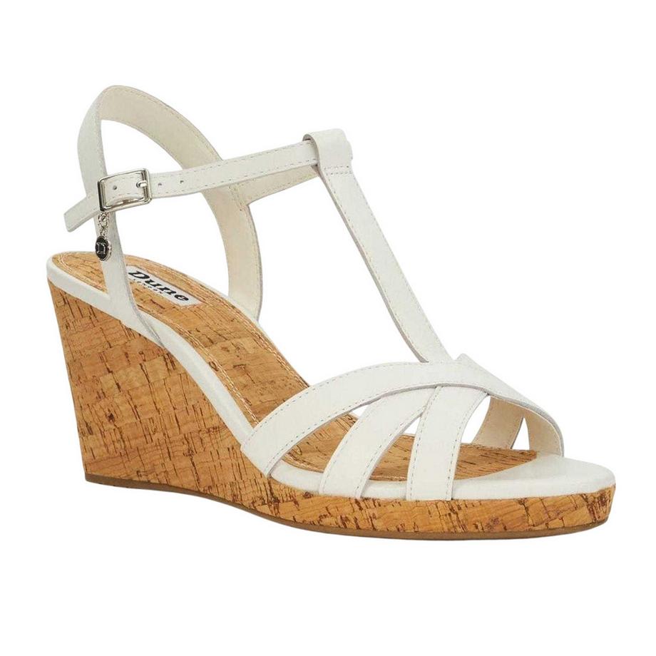 Dune London Keilabsatz Sandalen mit T-Träger  