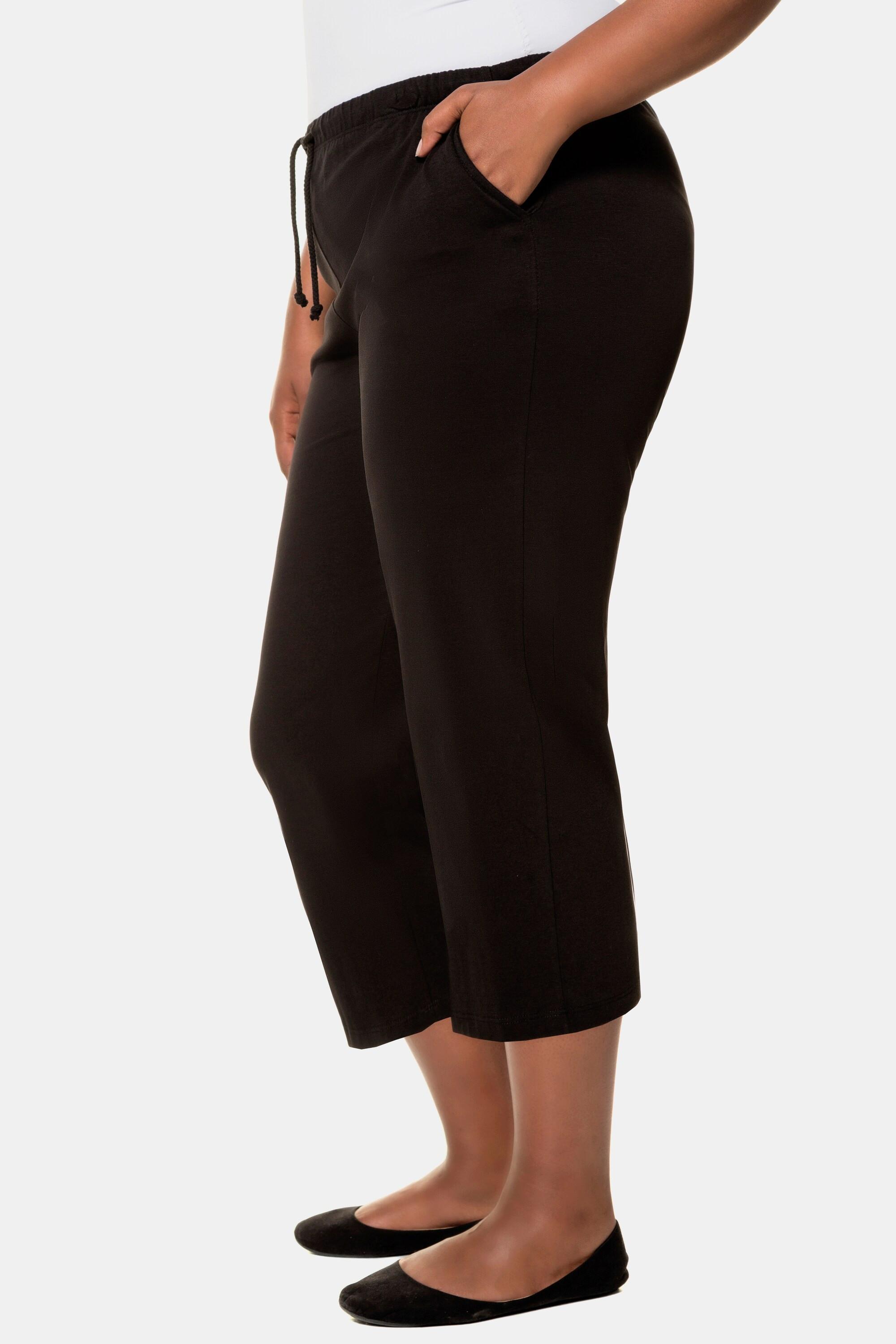 Ulla Popken  Pantalon 3/4 en jersey à jambe droite classique noir 