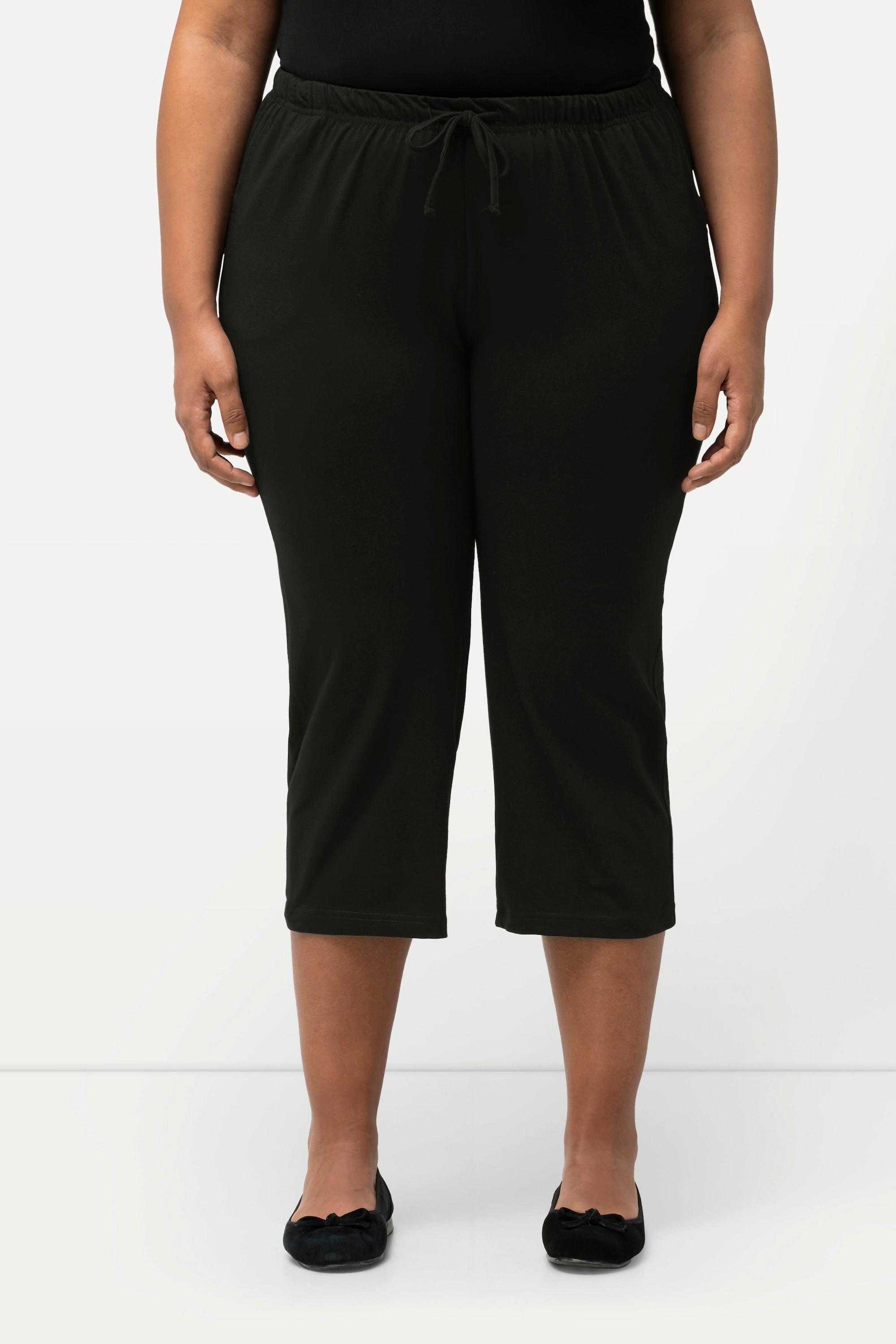 Ulla Popken  Pantalon 3/4 en jersey à jambe droite classique noir 