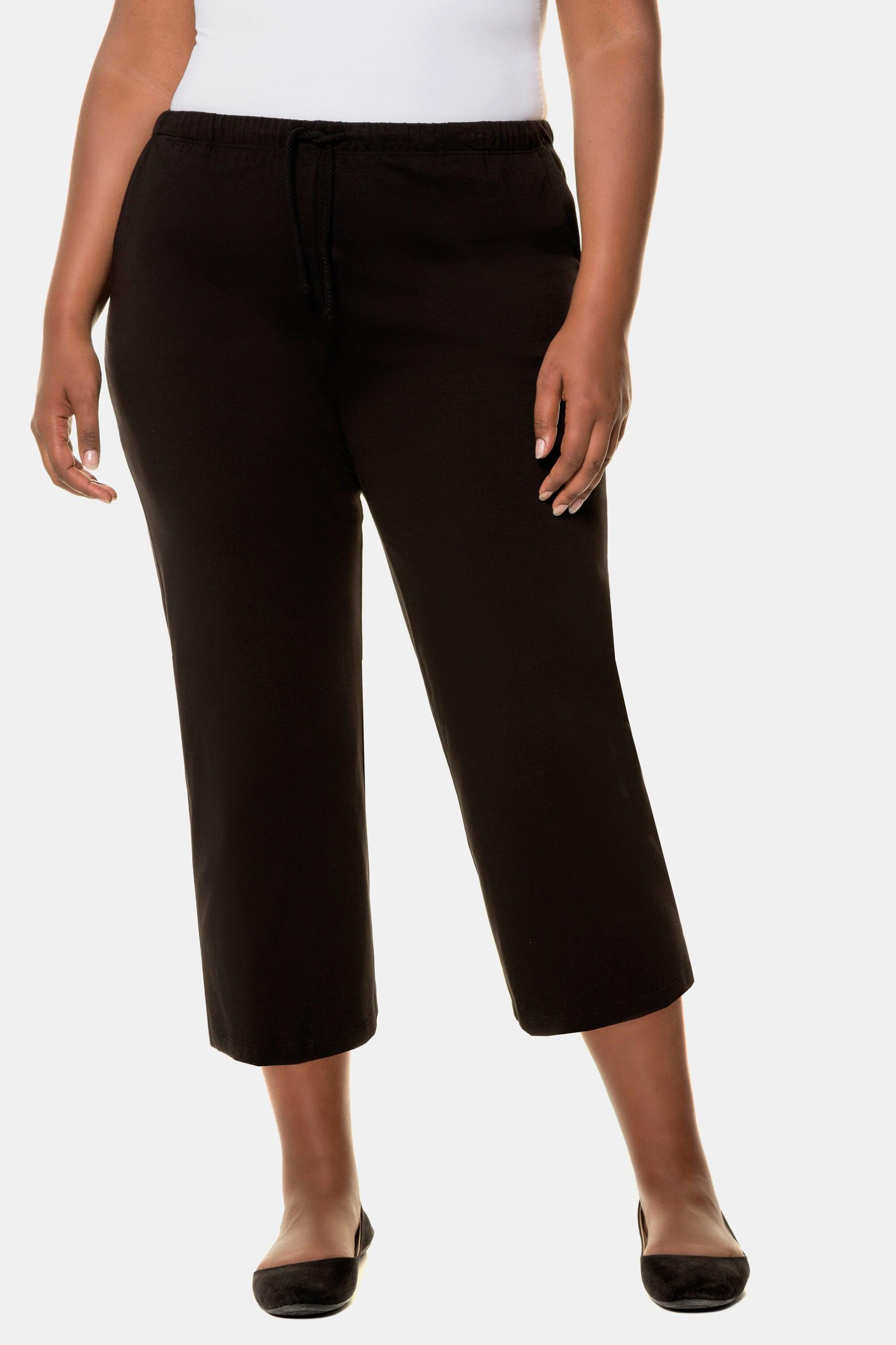 Ulla Popken  Pantalon 3/4 en jersey à jambe droite classique noir 