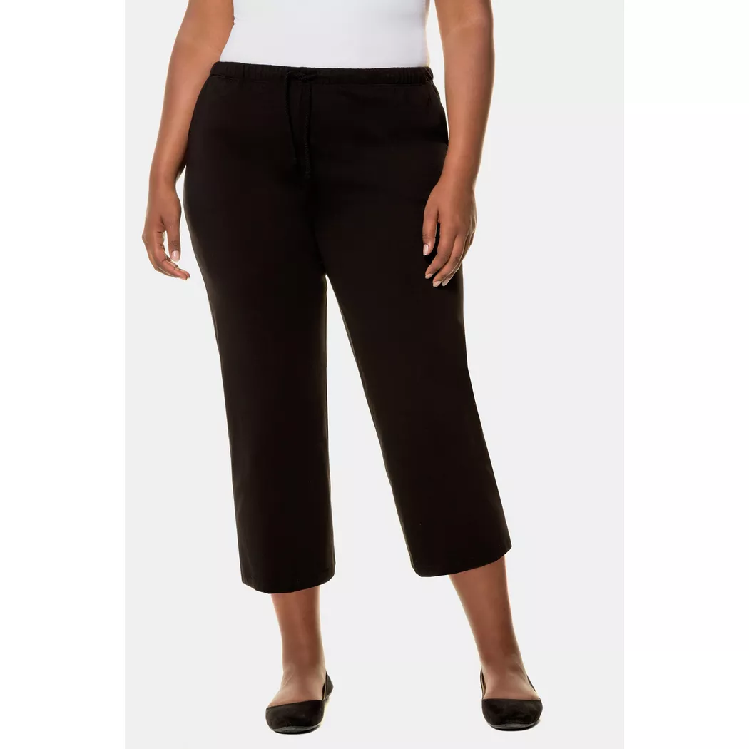 Ulla Popken - 3/4-Jerseyhose, gerades Bein classic, für Damen, Space Black, Größe 58/60