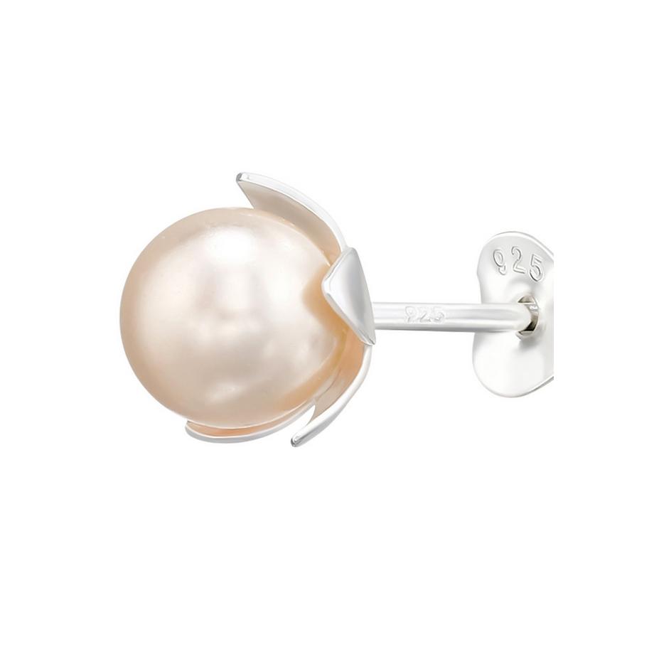 Maxte  BlumenOhrstecker mit Echten Europäischen Kristallperlen 