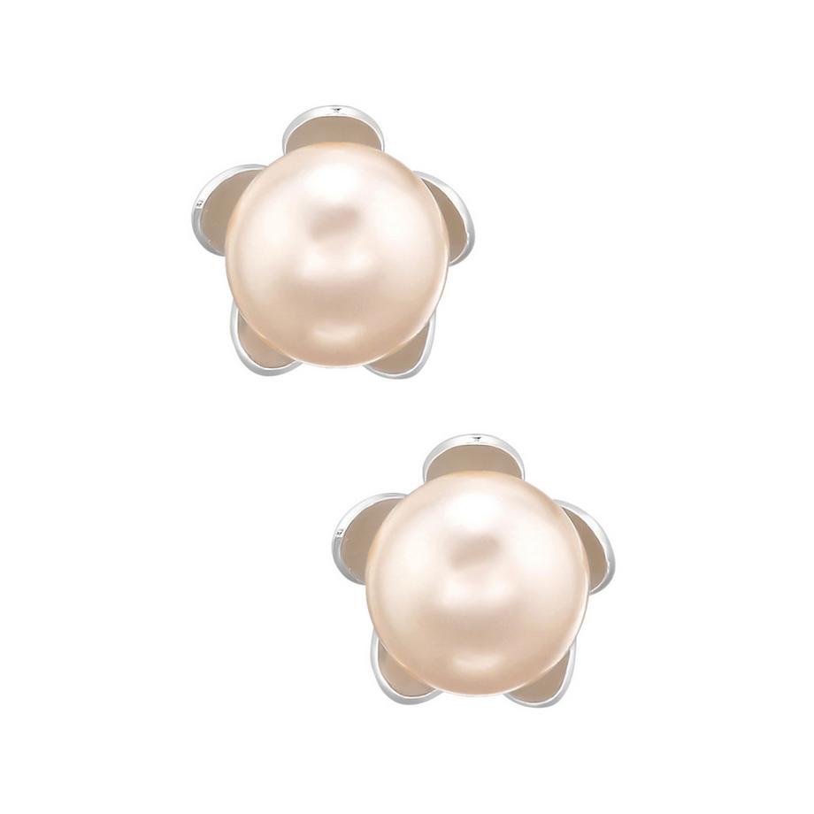 Maxte  BlumenOhrstecker mit Echten Europäischen Kristallperlen 