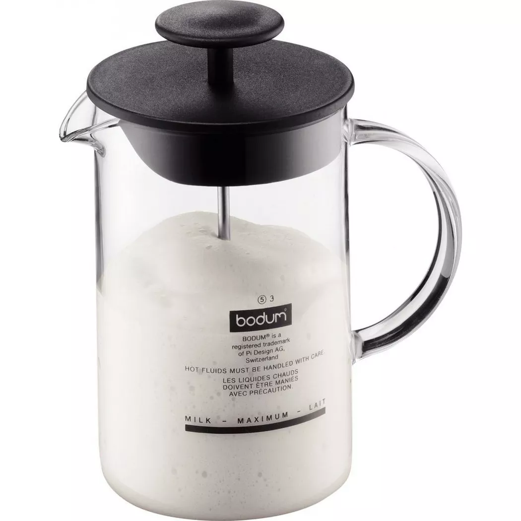 Bodum – Milchschäumer mit Glasgriff 1446-01, Transparent
