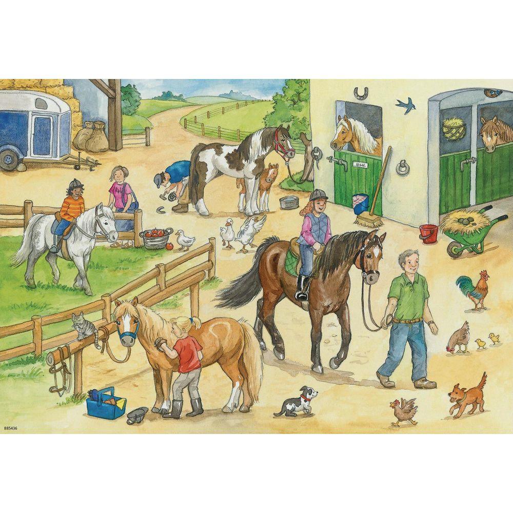 Ravensburger  Ravensburger puzzel Op de manege - Twee puzzels - 24 stukjes - kinderpuzzel 