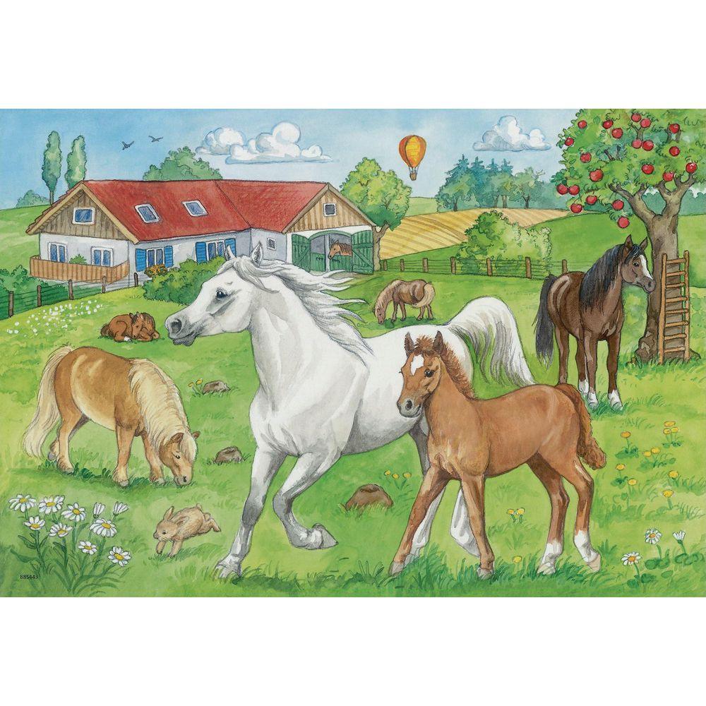 Ravensburger  Ravensburger puzzel Op de manege - Twee puzzels - 24 stukjes - kinderpuzzel 