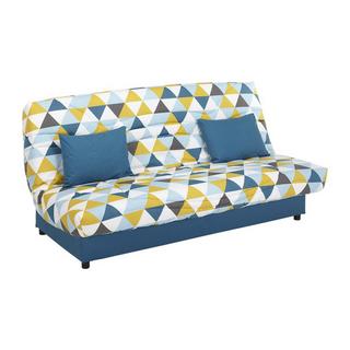 Vente-unique Schlafsofa Klappsofa mit Bettkasten Motiv Triangle  SALOON  