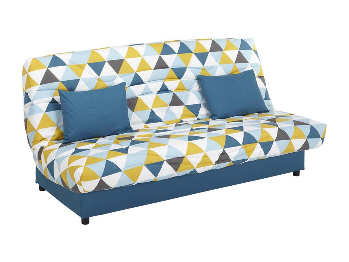 Vente-unique Schlafsofa Klappsofa mit Bettkasten Motiv Triangle  SALOON  