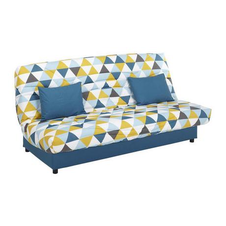 Vente-unique Schlafsofa Klappsofa mit Bettkasten Motiv Triangle  SALOON  