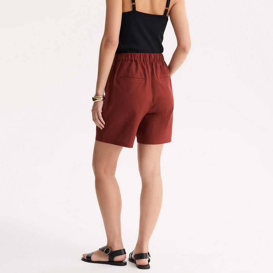 La Redoute Collections Short Lin Mélangé Taille Coulissée  