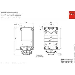 PCE  Twist  Presa da parete CEE 125 A 5 poli 400 V 