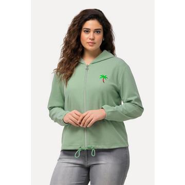 Veste à capuche en molleton piqué, broderie cactus