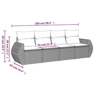 VidaXL Ensemble de canapés de jardin rotin synthétique  