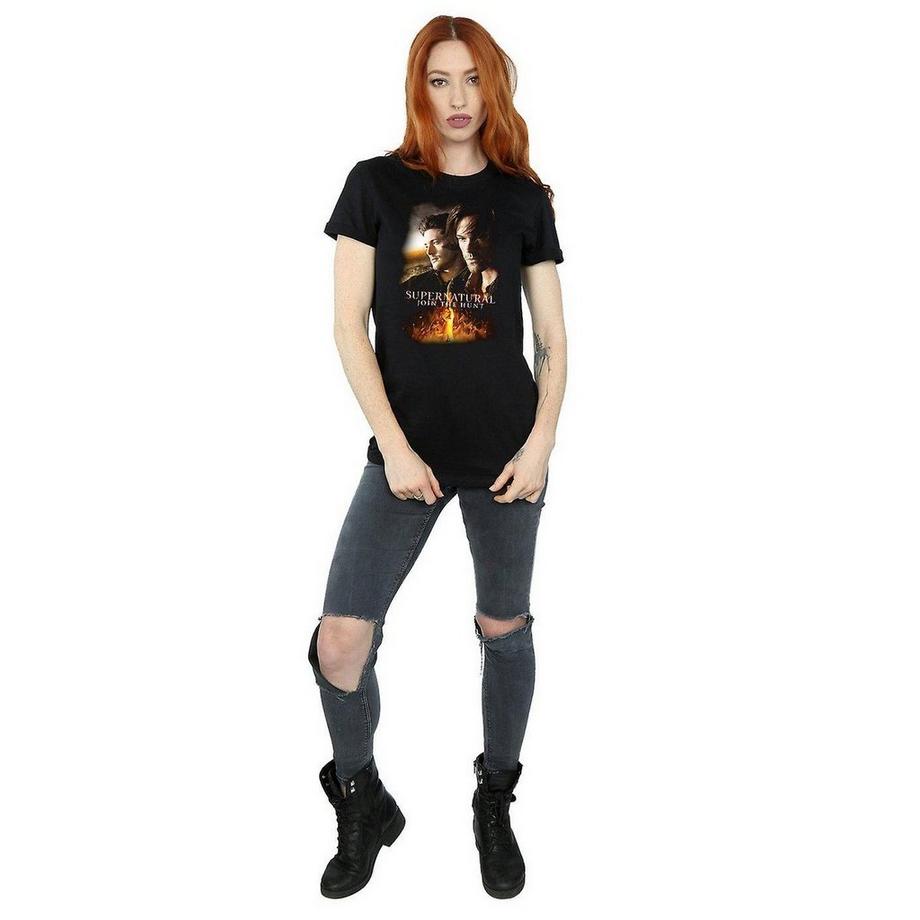 Supernatural T-Shirt Flaming Poster  