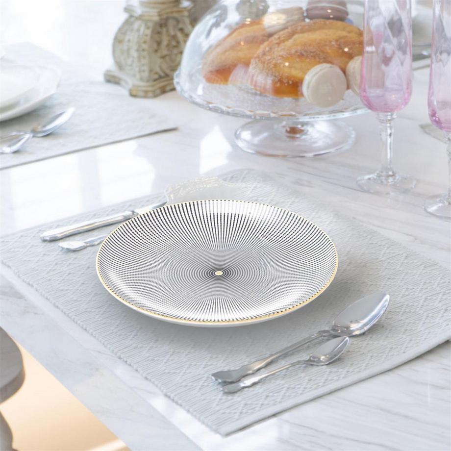 Intirilife 4x Assiettes en porcelaine en Sans Fin  