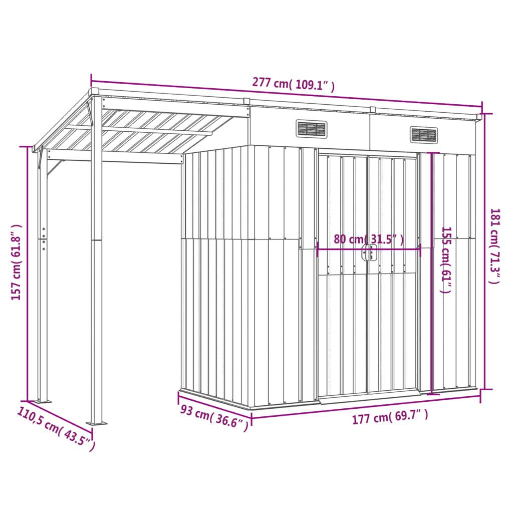 VidaXL Abri de jardin acier  