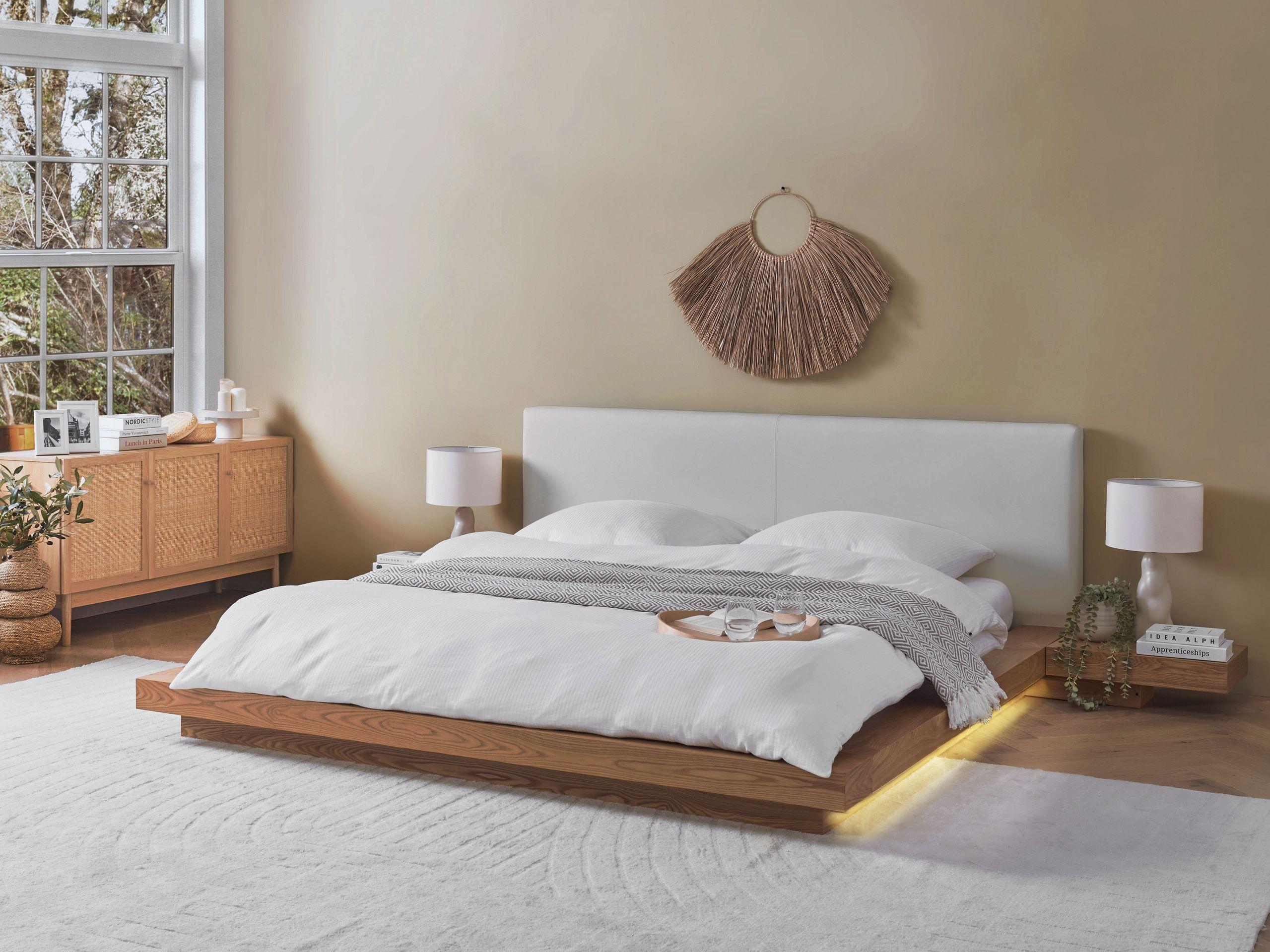 Beliani Lit avec LED en MDF Scandinave ZEN  