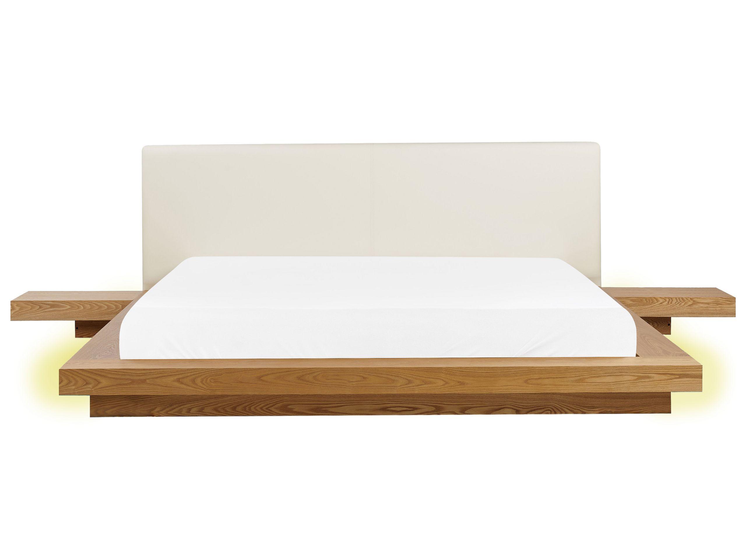 Beliani Lit avec LED en MDF Scandinave ZEN  