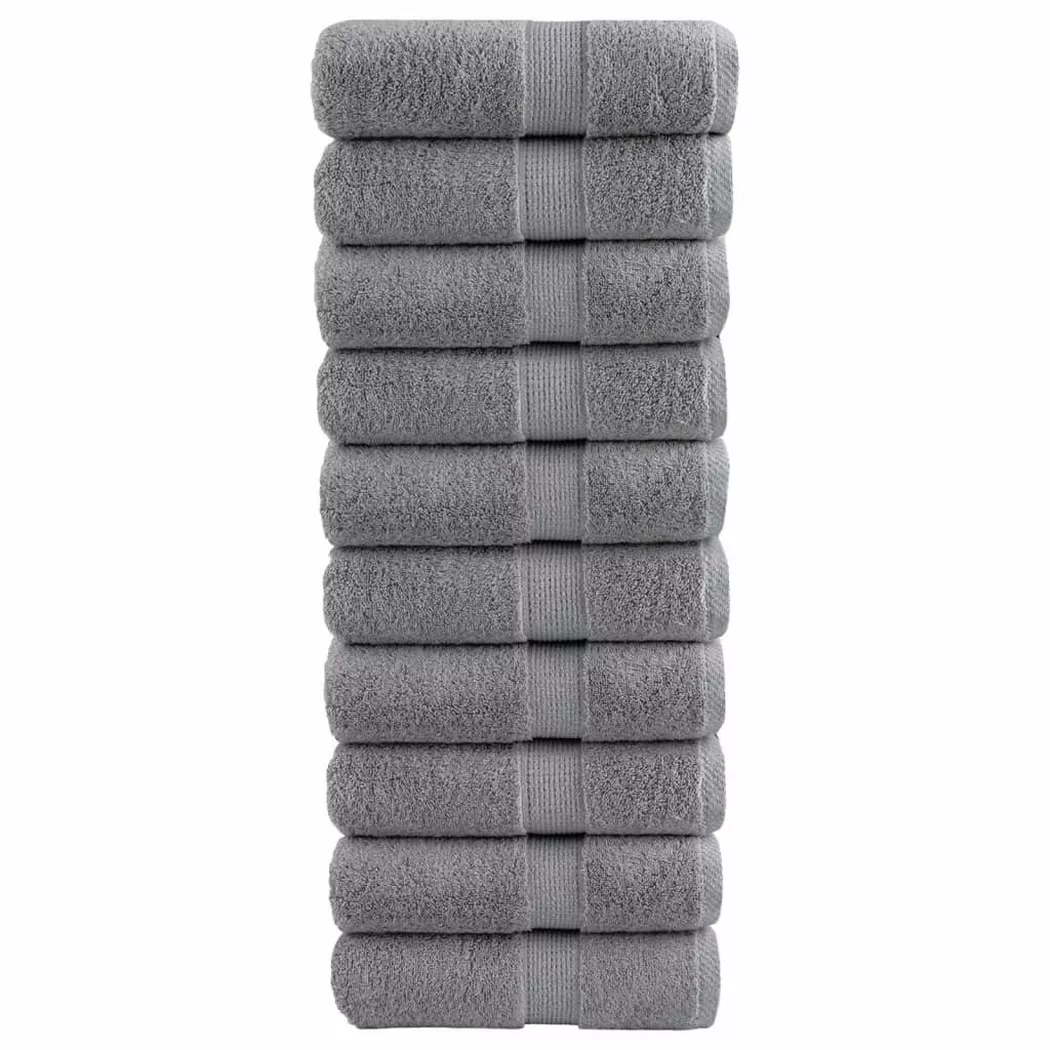 VidaXL - Serviette d'invité coton, 30 x 50 cm, Gris