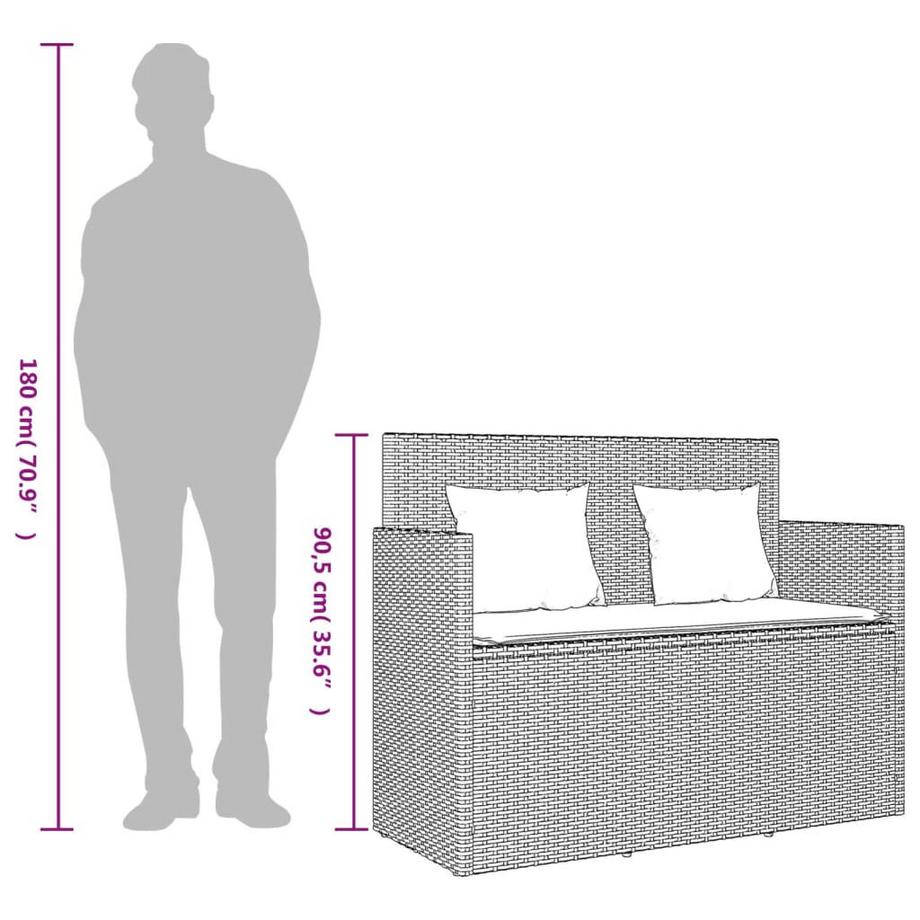 VidaXL Banc de jardin rotin synthétique  