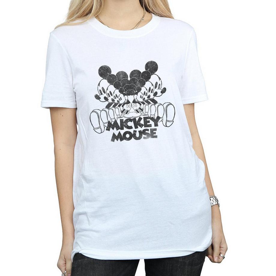 Disney Mickey Mouse T-Shirt Graphique Effet Vieilli  