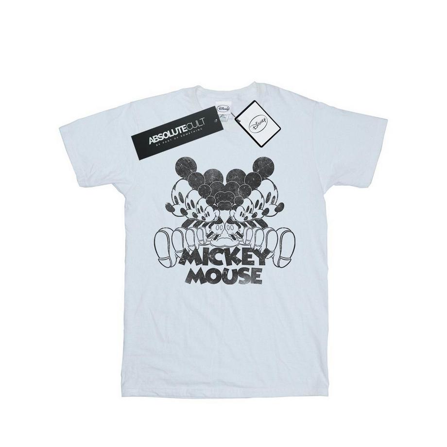 Disney Mickey Mouse T-Shirt Graphique Effet Vieilli  