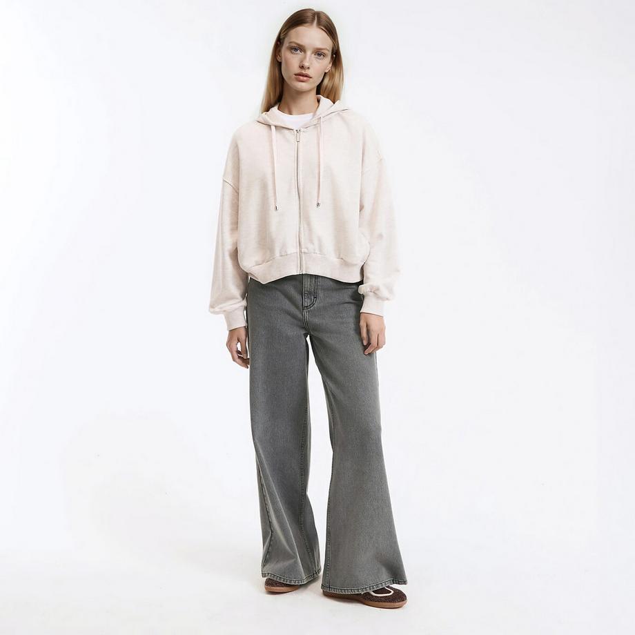 La Redoute Collections Sweat court zippé à capuche  