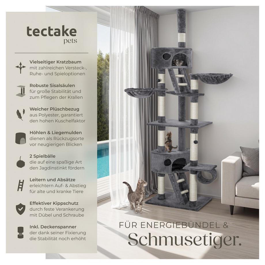 Tectake  Kratzbaum Hansi 243 bis 260 cm Sisal 