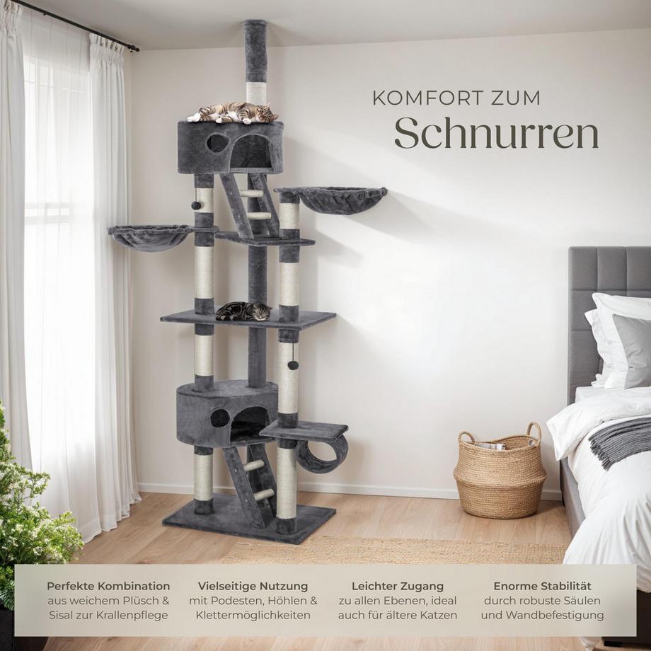 Tectake  Kratzbaum Hansi 243 bis 260 cm Sisal 