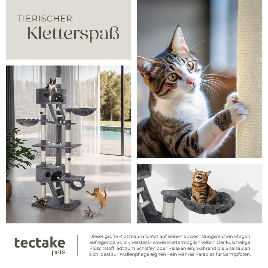 Tectake  Kratzbaum Hansi 243 bis 260 cm Sisal 