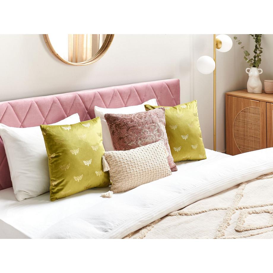 Beliani Lot de 2 coussins décoratifs en Velours Traditionnel YUZURI  