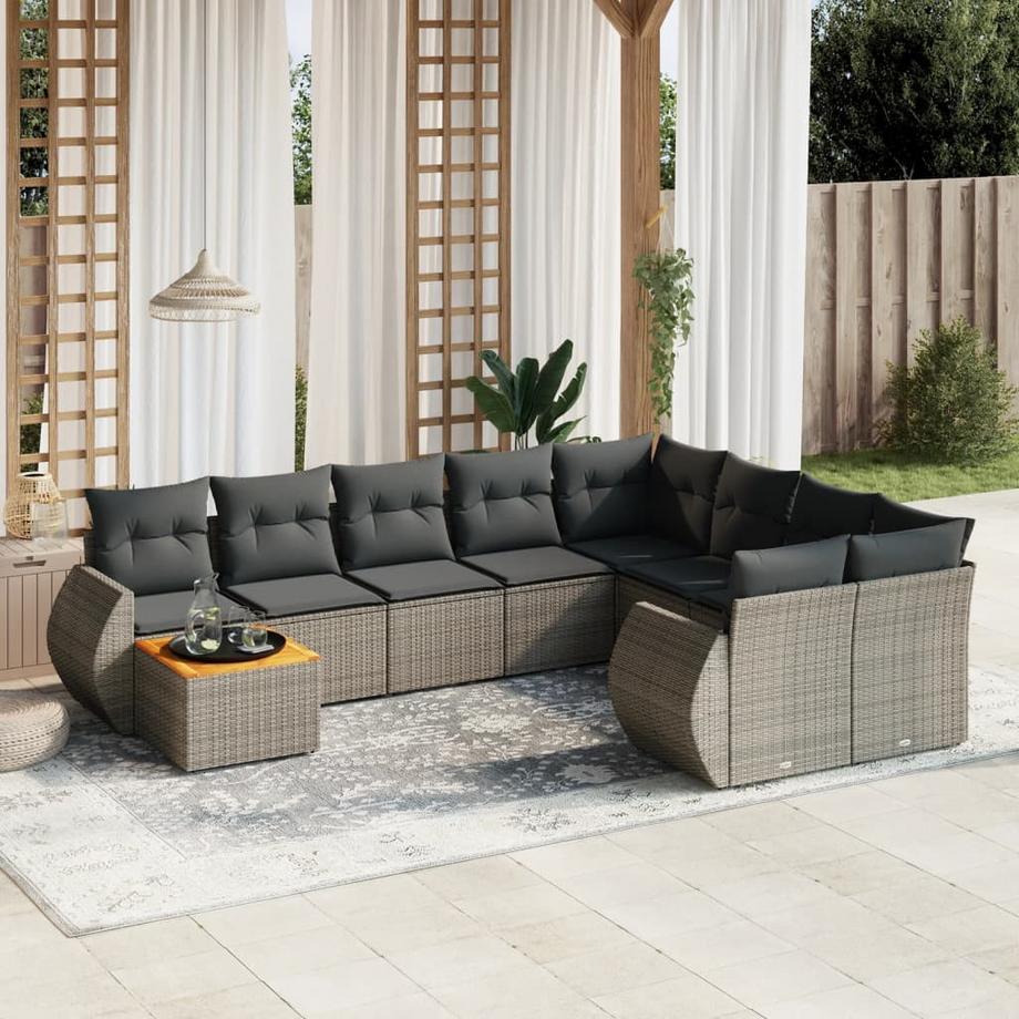 VidaXL set divano da giardino Polirattan  